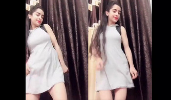 cute Indian girl with sexy thighs dancing