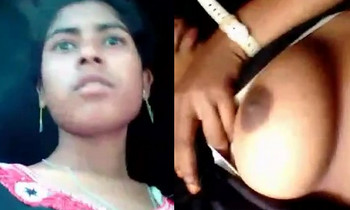Cute Indian girl expose boobs and pissing in open