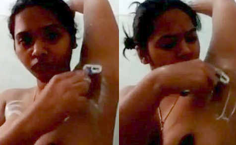 Beautiful Desi Girl Shaving Her Armpit and Pussy Hair