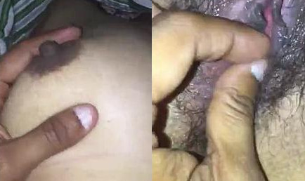 Desi girl friend boob pressing and pussy fingering by lover