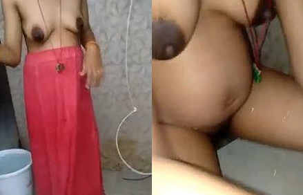 Desi pregnant wife pissing hubby recording